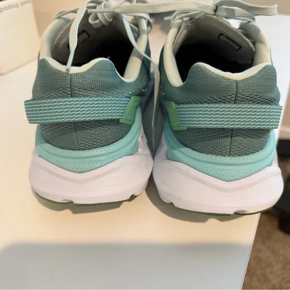 Hoka Women's Aqua and White Athletic Shoes - Picture 6 of 9
